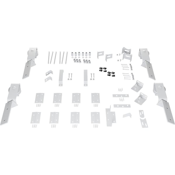 Ekena Millwork Barnfold J-Strap 4-Door Hardware Set for 1 1/4" to 1 3/8" Doors, Rocket White GB6007M4HRW - main